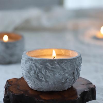 China Wholesale Popular Nordic Daily Life Rectangle Decorations Set Container Cement Candle for sale