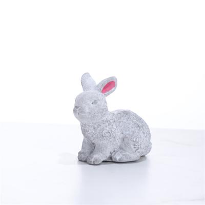 China Wholesale Art Crafts White Cement Statue Moldsrabbit Statue Home Decoration Home Crafts for sale