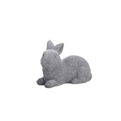 China Wholesale Home Decoration Crafts White Cement Statue Molds Lovely Rabbit Art Crafts for Home and Garden Decoration for sale