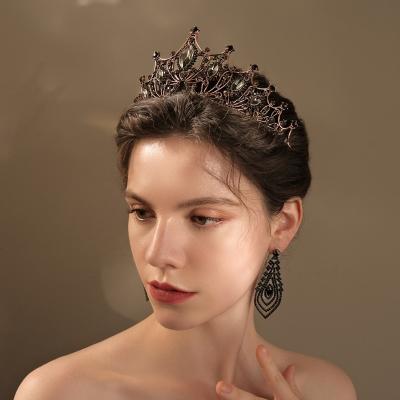 China Alloy+Rhinestone YANYE Black Baroque Elegant Alloy Rhinestones Vintage Wedding Dress Jewelry Bridal Headpiece Crown for sale