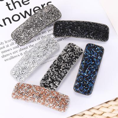 China YANYE European and American simple square rhinestone Geometric Crystal Hair Clip Hairpin Hair accessories for sale