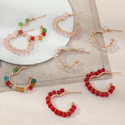 China YANYE Fashionable Temperament Soft Personality Love Hand-wound Glass Bead Earrings for sale