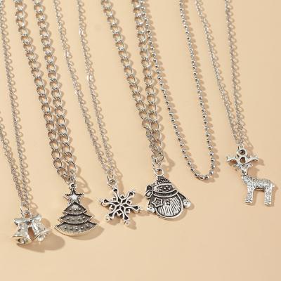 China New Fashion TRENDY Snowflake Elk Series Christmas YANYE Clavicle Chain Double Antique Silver Gold Plated Necklaces for sale