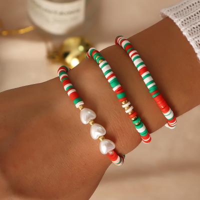 China YANYE Christmas FASHION Series Clay Rice Beaded Love Pendant Colorful Christmas Bracelet for sale