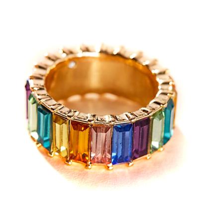 China Colorful Personality TRENDY Fashion New Arrival Y&Y Jewelry Geometric Alloy Diamond Rings for sale