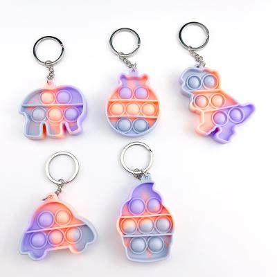 China Promotion Gift YANYE Pink Purple Geometric Series Soft Fingertip Dimple Toy Happy Bubble Pendant Keychain for sale