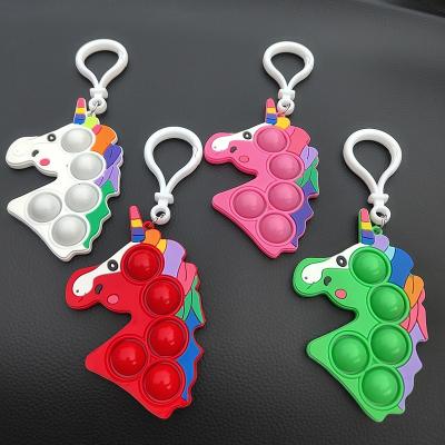 China Gift YANYE Unicorn Series Dimple Toy Vibrating Fingertip Dimple Toy Happy Bubble Pendant Promotion Keychain for sale