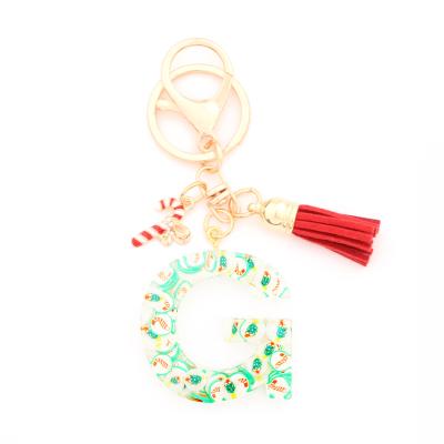 China Promotion Gift YANYE Christmas Series Resin Pendant Creative Tassel Acrylic Key Chain for sale