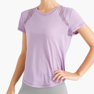 China Anti-Wrinkle Sports Loose Running Yoga Blouse Women Fitness Fashion Sports T-shirt for sale