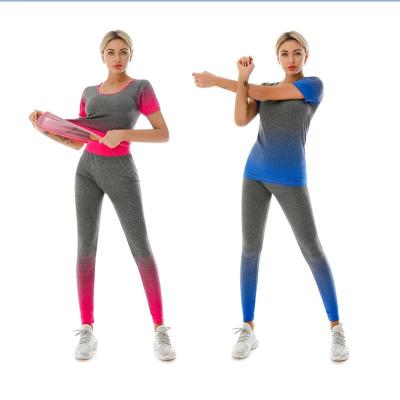 China Breathable Women's Seamless Two-Piece Fitness Yoga Wear Sets Lady Workout Gym Sportswear Suit (40-100 Kg People) for sale