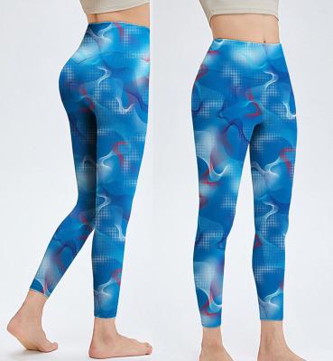 China Breathable Elastic High Waist Sports Women's Gym Curve Ripple 3D Yoga Sports Digital Printed Leggings for sale