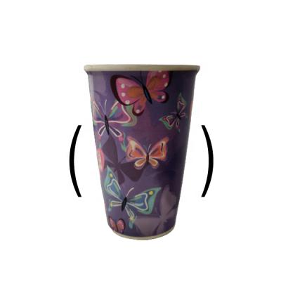 China New 450ML Viable Shiny Bamboo Fiber Cute Shape Reusable Custom Coffee Cup Pot Belly With Rim for sale