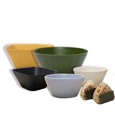 China Sustainable Family Customized Round Or Square Multicolor Bamboo Cornstarch Bowl Pure Solid Fiber Color for sale