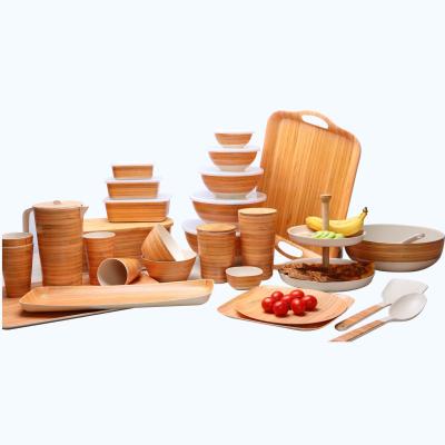 China Top Choice Eco Friendly Cheap Compostable Biodegradable Sustainable Custom Design Your Own Bamboo Fiber Decal Tableware Sets Manufacturers for sale