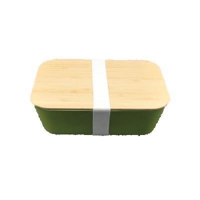 China Wholesale freshness preservation factory price non-toxic eco fiber bamboo food container with bamboo lid with elastic band for sale