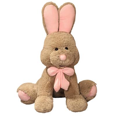 China Cute Bow Tie Bunny Plush Pillow Baby Sleeping Fun With Soothe Rag Dolls Birthday Gift For Kids Cartoon Stuffed Plush Sitting Animal Toys for sale