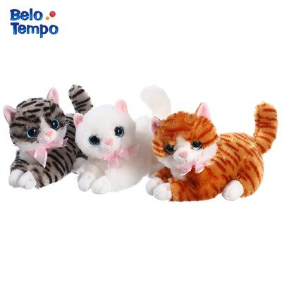 China New cute mini promotion game factory customized cheap soft stuffed animal cat plush toy forest simulation toy 24CM pet cat toy for sale