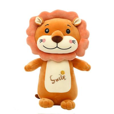 China Cute Fun Smiling Lion Plush Pillow Birthday Gift for Home Decoration Lion Plush Toy Soft Stuffed Cartoon Rag Doll Kids Friends for sale