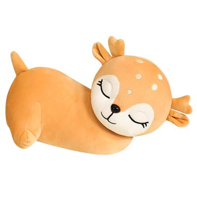 China Cute Soft Plush Toy Cartoon Deer Doll Baby Dreamy Deer Lying Plush Down Stuffed Toy Accompany Sleeping Pillow for sale