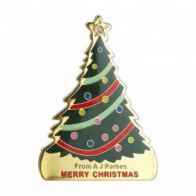 China Europe Factory Price LED Christmas Tree Custom Printed Lapel Pin Badge for sale