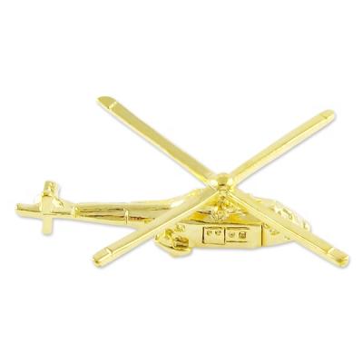 China Custom Aircraft Europe 3D Metal Design Gold Helicopter Pin Badge for sale