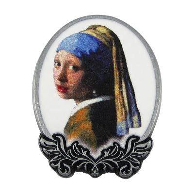 China Europe Photo Frame Special Design Antique World Masterpiece Metal Lapel Pin for sale