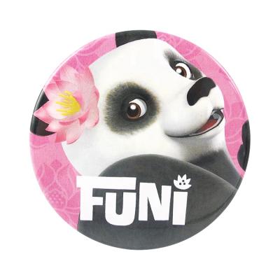 China Cute Button Wholesale Viable Pin Badge Metal Panda Design Offset Printing Custom for sale