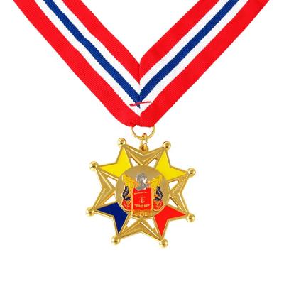 China Custom Europe Size Quality Enamel Metal Award Medal Race Medal With Ribbon for sale