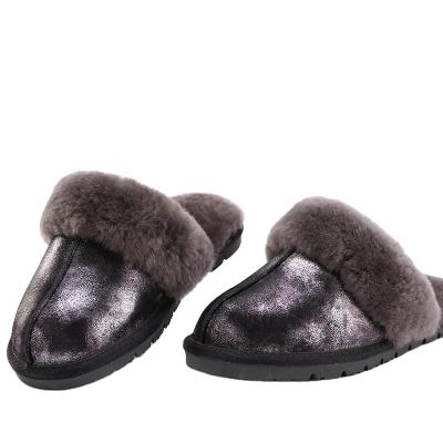 China Fashion Trend China Factory Australia Ladies Sheep Wool High Quality Genuine Leather Slippers for sale