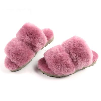 China Fashion Trend Designer Winter Colorful Comfortable Real Sheepskin Fur Sheepskin Women's Slippers for sale