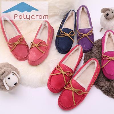 China Custom Made Fashion Flat High Quality Flat Casual Sheepskin Winter Women Ladies Ladies Moccasin Shoes Waterproof for sale