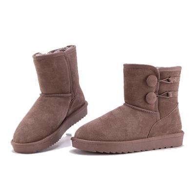 China Wholesale Fashion Trend Ladies Sheepskin Winter Snow Ribbon Leather Boots Women Fur Snow Boots Women Shoes for sale