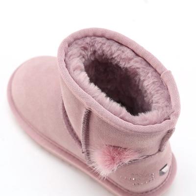 China Fashion Breathable Women and Children Warm Ankle Snow Boots Winter Cow Fur Boots for sale