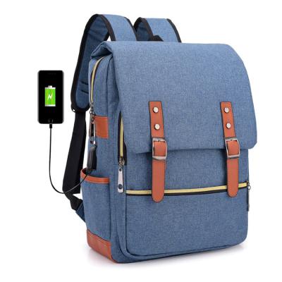 China With USB Nylon Backpack Anti Theft School Backpack Bag With USB Charging Left Business Sports Backpack Bag for sale