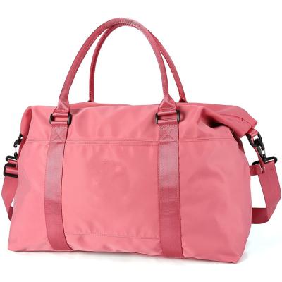 China Waterproof Hot Pink Tote Bag Weekend Duffel Travel Duffel Bag Luggage Hand Suitcase Sports Gym Water Resistant Bags for sale