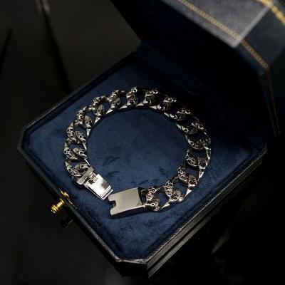 China Unique style special link factory direct sale high quality bracelet death environmental friendly polished punk cuban chain for sale