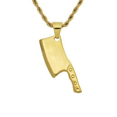 China Environmental Friendly 2022 18k Gold Plated Stainless Steel Fashion Neutral 2022 Hip-Pop Statement Ax Charms for sale