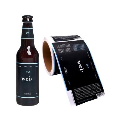 China Waterproof Custom Waterproof Beer Bottle Wine Water Bottle Label Sticker for sale