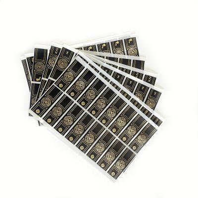 China Adhesive Ring Customize Gold Foil Cigar Label Water Glue Cigarette Sticker With Private Logo for sale