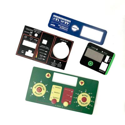 China Waterproof Plastic Polyester Control Panel Material Embossed Sticker With Push Buttons for sale