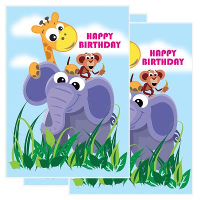 China Europe Custom Design Gift Card Paper Animals Pattern Children's Birthday Greeting Cards for sale