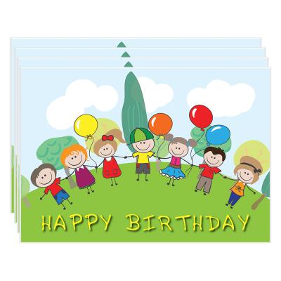 China Custom Europe Kids Cartoon Colorful Printing Greeting Card Children's Happy Birthday Cards for sale