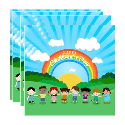 China Low Price Europe Paper Custom Cartoon Children's Day Printing Cards Kids Party Greeting Card for sale