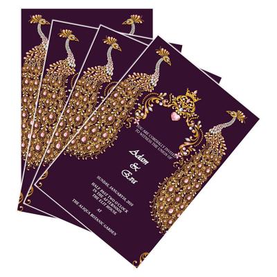 China Europe good quality laser cut luxury phoenix gemstone invitation card wedding greeting cards for sale