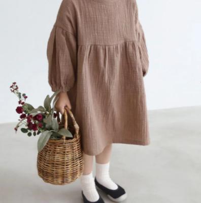 China 2021 Princess Autumn Spring Canvas Organic Cotton Dresses Anti-static Casual Kids Fashion Babies Children Clothes Outfits Lovely Dress for sale