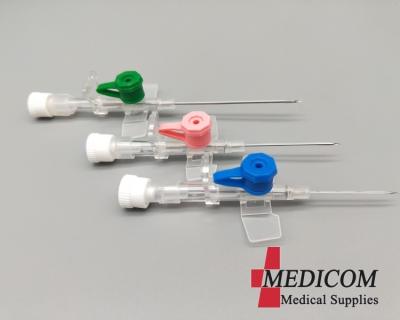 China iv cannula catheter intravenous cannula with injection port and wings 14G 16G 18G 20G 22G 24G 26G sterile by eo gas for sale