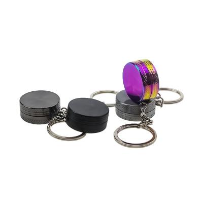 China Smoking Accessories Luxury Small Herb Grinder With Keychain Zinc Alloy Portable for sale