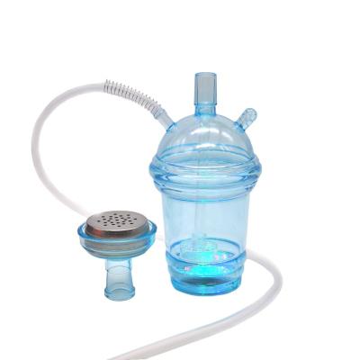 China Factory Price Luxury Acrylic Shisha Hookah Cup With LED Light Portable Hookah Shisha for sale