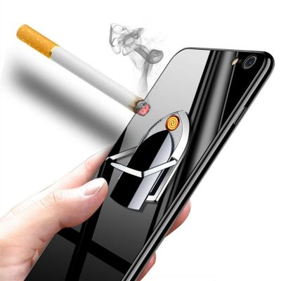 China New Design Luxury Flameless Lighter Usb Rechargeable Electronic Cigarette Lighter With Phone Holder for sale