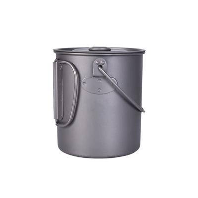 China Crest 900ml lightweight portable titanium outdoor camping cookware titanium castle mug with bent handle for sale